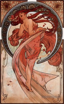 Danse 1898 Art Nouveau tchèque Alphonse Mucha Peinture à l'huile